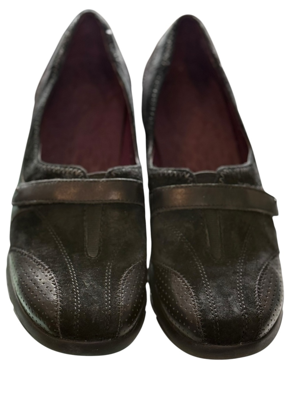 Privo Comfort Black Leather & Suede Mary Jane Comfort Flats Size 8.5M - Picture 2 of 7